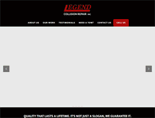 Tablet Screenshot of legendcollision.com
